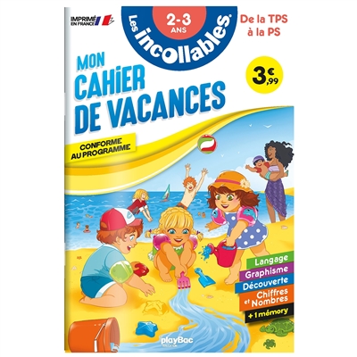CAHIERS DE VACANCES INCOLLABLES TPS à la PS