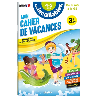 CAHIERS DE VACANCES INCOLLABLES MS à la GS