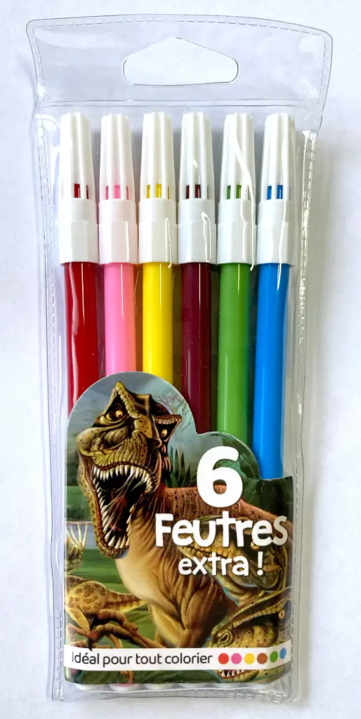 Pack 6 feutres dinosaures (stations)