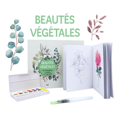 Coffret Beautés végétales - 30 illustrations à peindre à l'aquarelle