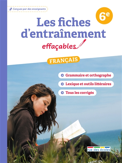 Les fiches d'entraînement effaçables français 6e