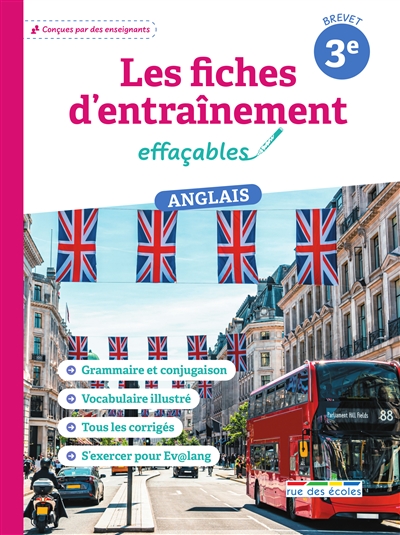 Les fiches d'entraînement effaçables anglais 3e