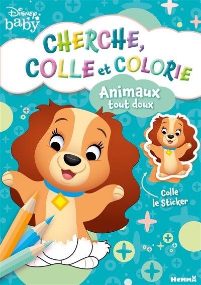 Disney Baby : Cherche, colle et colorie : Animaux tout doux