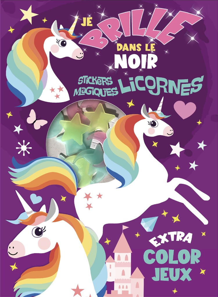 Je brille dans le noir stickers magiques Licornes
