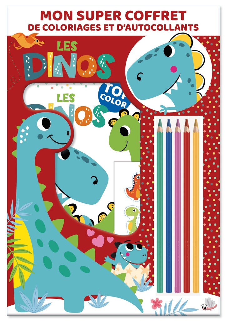 Mon Super coffret de coloriages et d'autocollants - Les Dinos