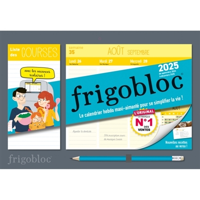 Mini Frigobloc Hebdomadaire 2025-Calendrier d’organisation familiale/ sem (sept. 2024-déc. 2025)
