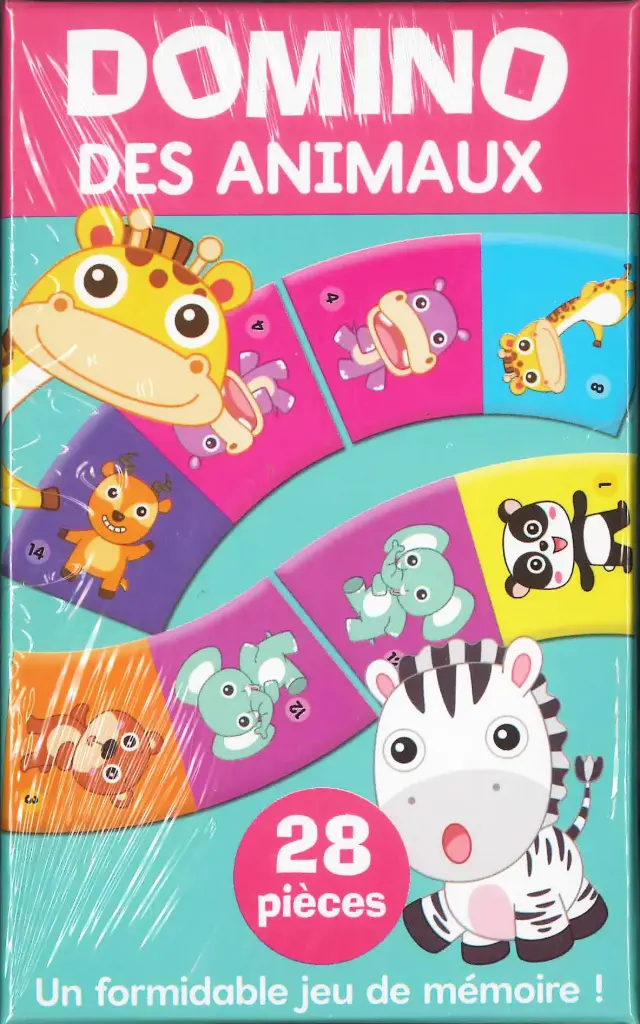 Boîte de jeu - Domino des animaux - 28 pièces