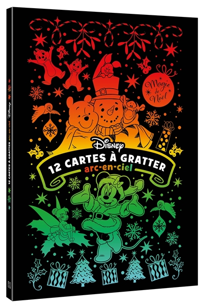 Disney 12 cartes à gratter arc-en-ciel - Magie de Noël