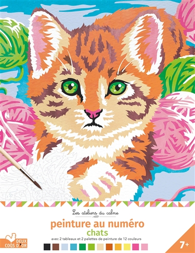 Peinture au numéro chats - Cahier avec palette et pinceau