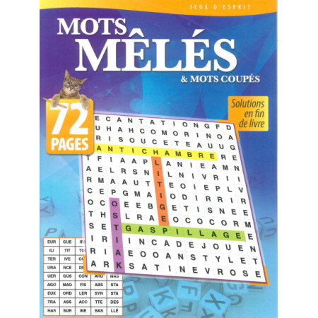 Mots mêlés et mots coupés 72 pages