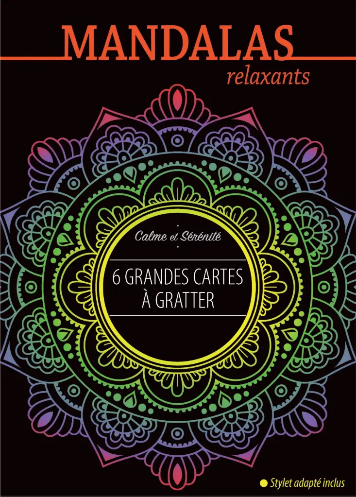 6 grandes cartes à gratter - Mandalas