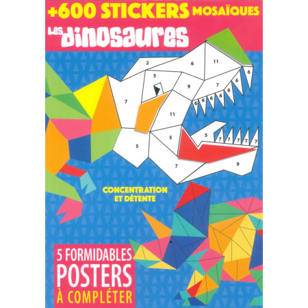 5 posters à compléter - Les dinosaures +600 stickers