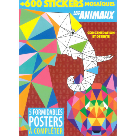 5 posters à compléter - Les animaux +600 stickers