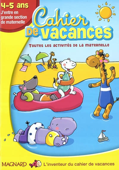 Cahier de vacances j'entre en GS 4-5 ans