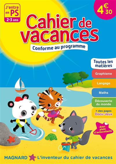 Cahier de vacances J'entre en PS - 2-3 ans