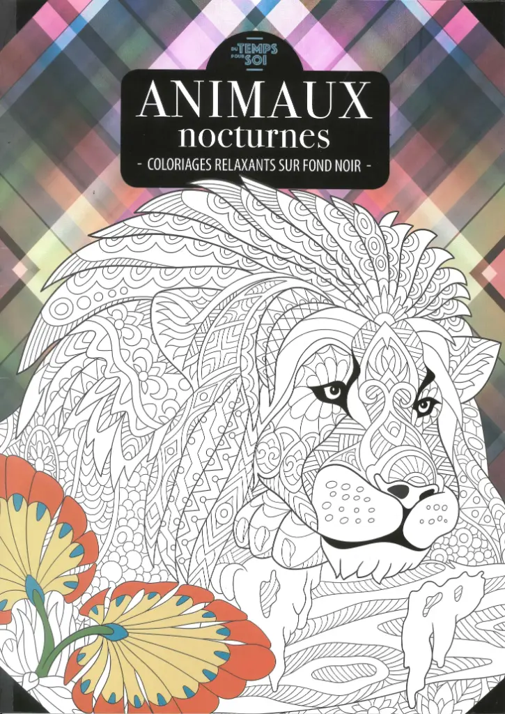 Animaux nocturnes - Coloriages relaxants sur fond noir