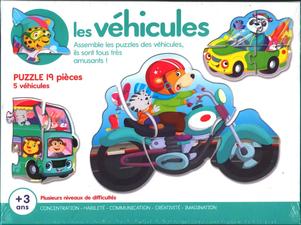 Les véhicules - Puzzle 19 pièces - 3 ans