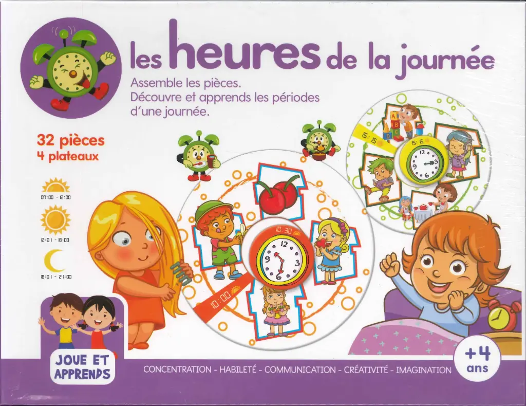 Boîte de jeu - Les heures de la journée + 4 ans