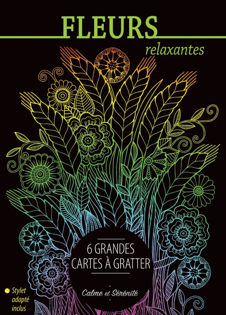 6 grandes cartes à gratter - Fleurs