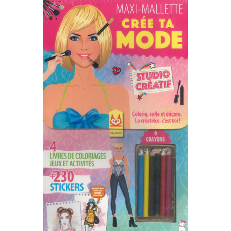 Maxi-mallette crée ta mode + 6 crayons