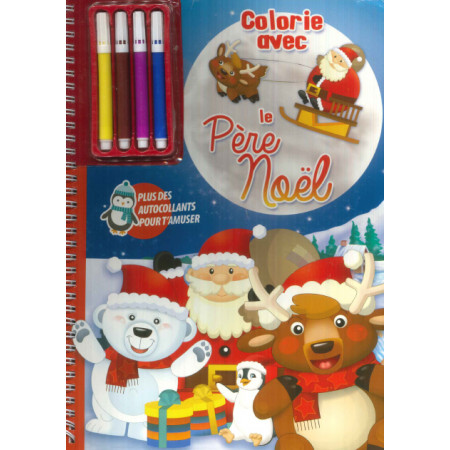 Colorie avec le Père Noël + 4 minis feutres
