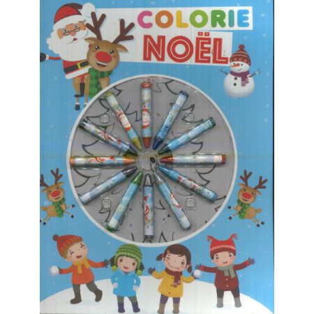 Colorie Noël ! Set circulaire de 12 crayons gras