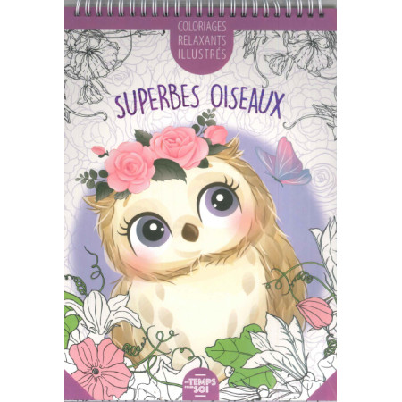 Relax-Art Illustrations Bloc Spirale - Superbes oiseaux