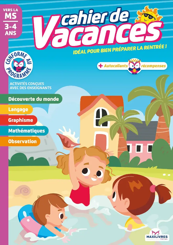 Cahier de vacances - Vers MS 3-4 ans - 2