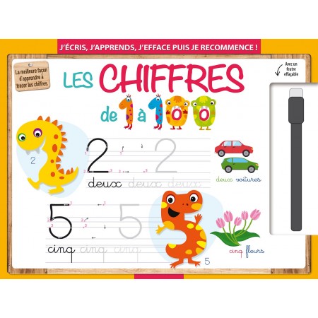 Ardoise effaçable - Les chiffres de 1 à 100