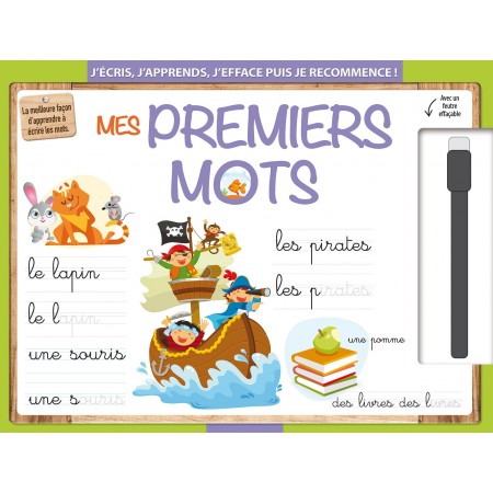 Ardoise effaçable - Mes premiers mots
