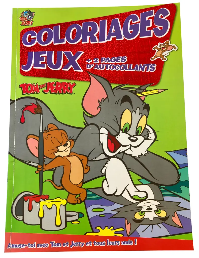 Coloriages jeux - Tom&Jerry + 2 pages d'autocollants