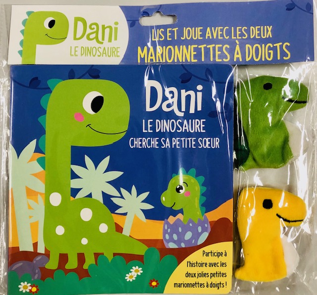 Livre + marionnettes à doigts - Dani le dinosaure