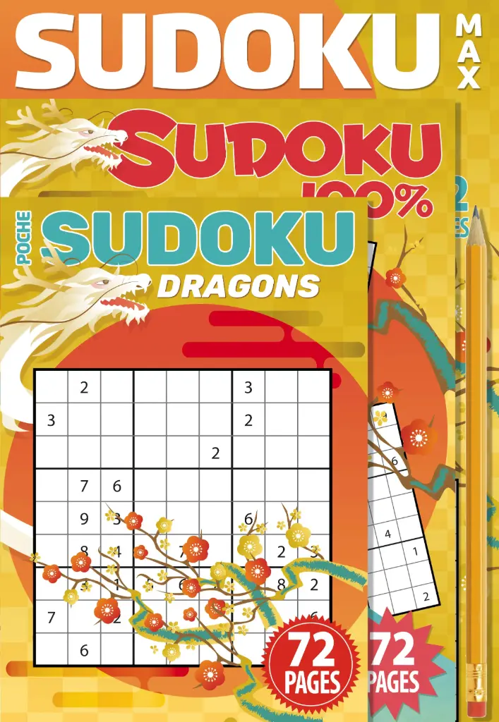 Pochette - 3 Sudokus Dragon + 1 crayon