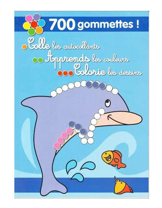 Colle, apprends et colorie 700 Gommettes (bleu)