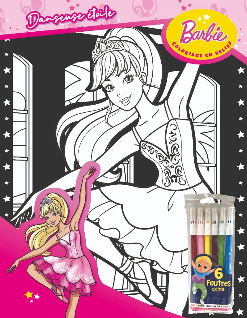 Feutrine Barbie - Danseuse étoile 3 avec 6 feutres