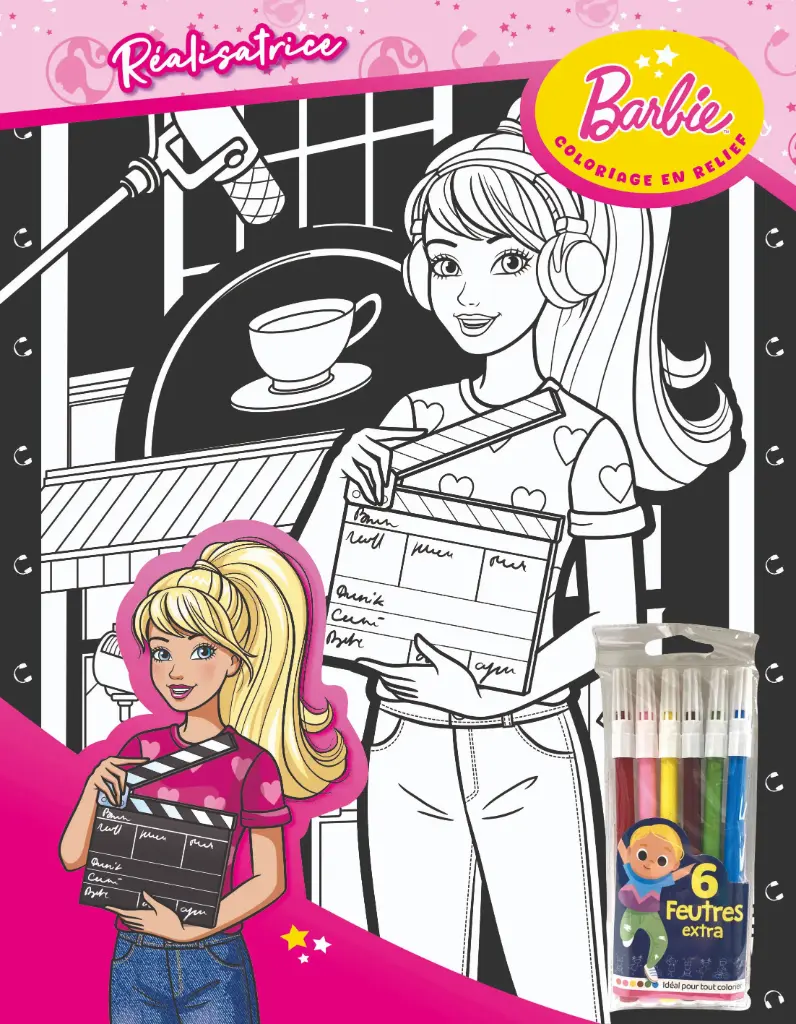 Feutrine Barbie - Réalisatrice 1 avec 6 feutres