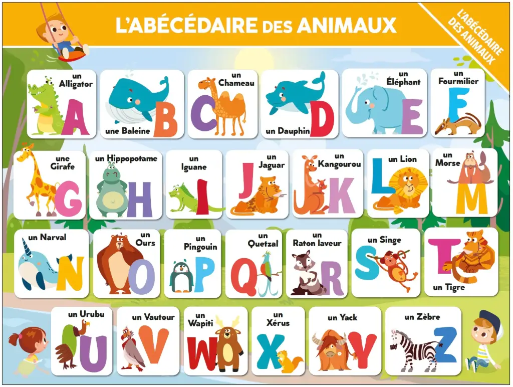 Poster - L'abécédaire des animaux et l'alphabet (recto-verso)