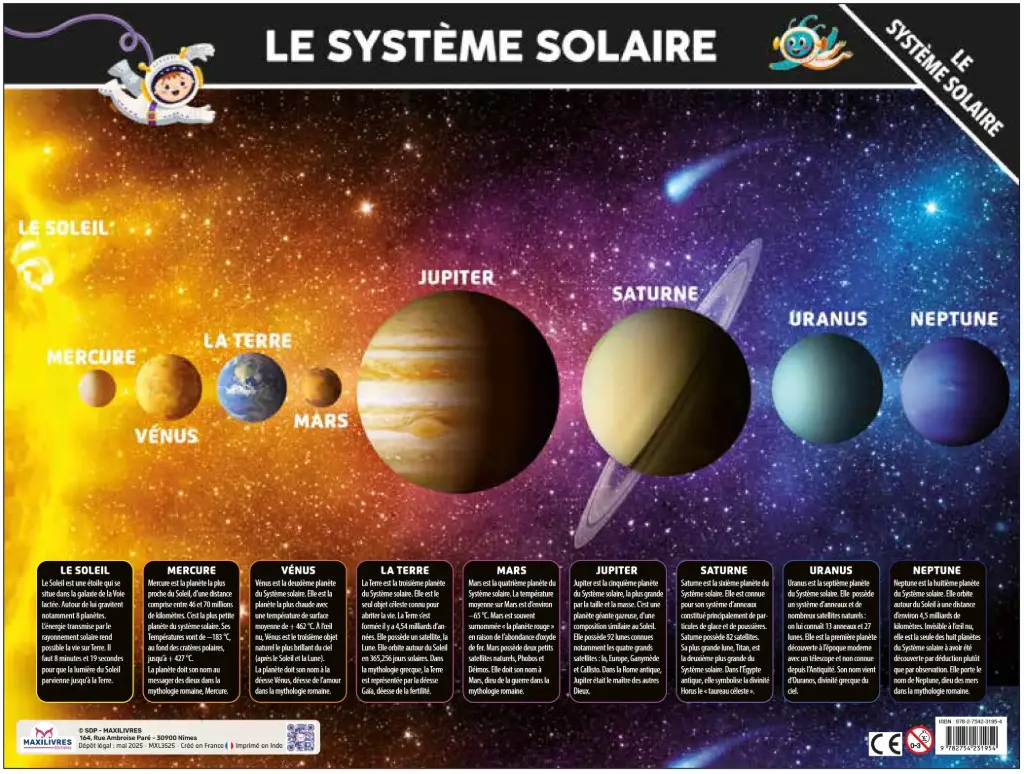 Poster - Le système solaire (recto-verso)