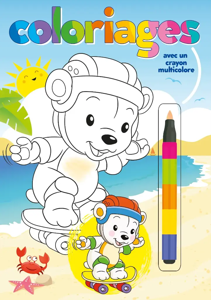 Coloriages avec un feutre multicolor (Ours)