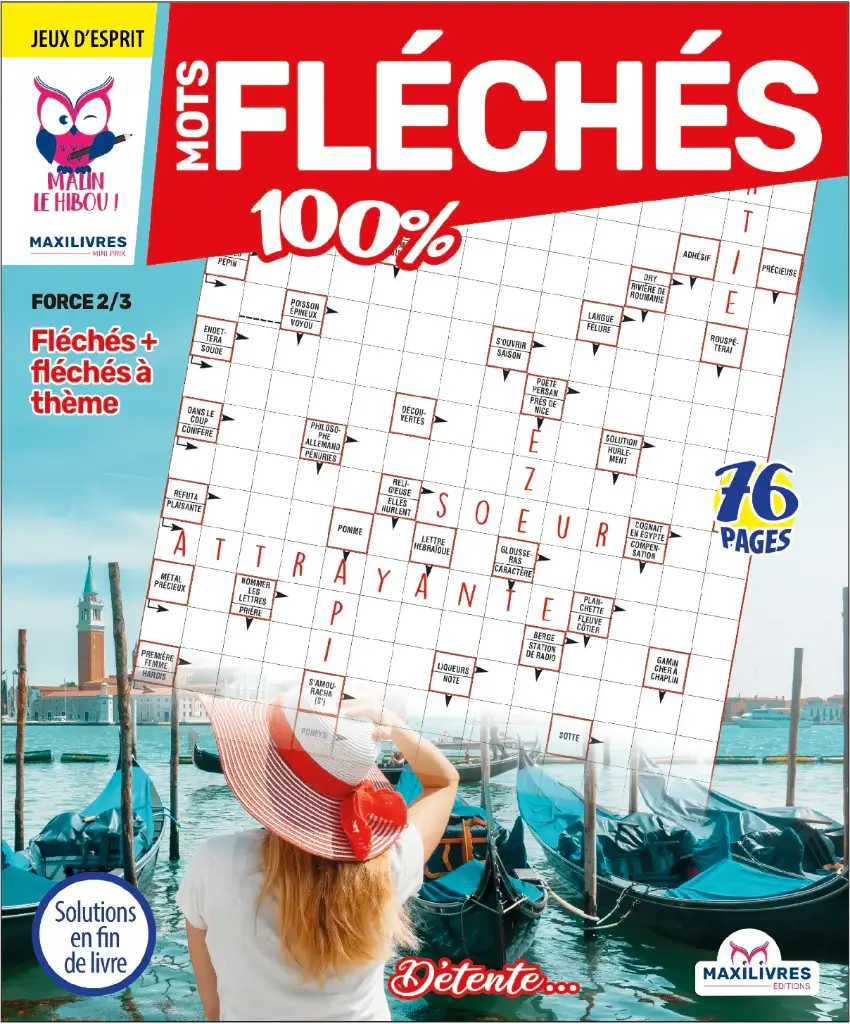 Hibou malin - Mots fléchés 100% - 2