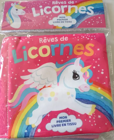 Mon 1er livre en tissu - Rêves de licornes