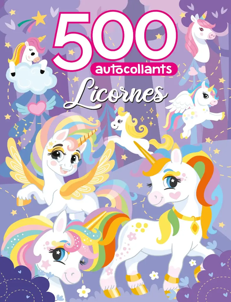 500 AUTOCOLLANTS LICORNES 