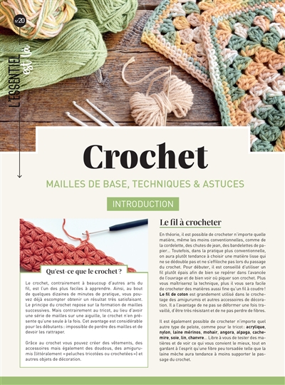 CROCHET - MAILLES DE BASE, TECHNIQUES & ASTUCES