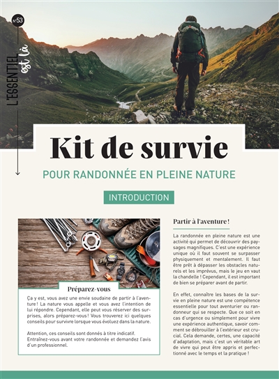KIT DE SURVIE - POUR RANDONNEE EN PLEINE NATURE