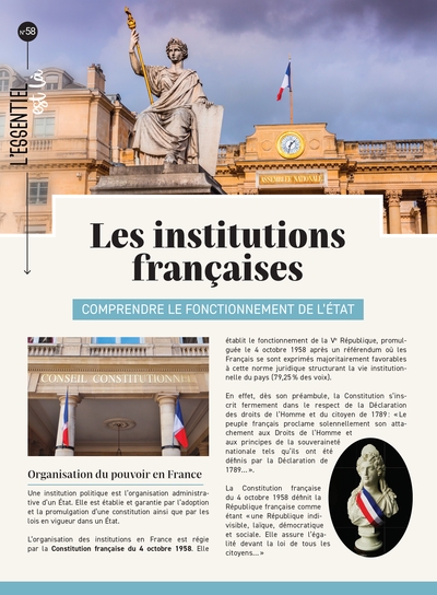 LES INSTITUTIONS FRANCAISES - COMPRENDRE LE FONCTIONNEMENT DE L'ETAT 