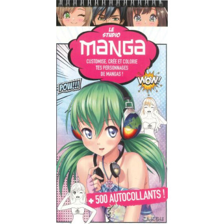 [BRIJ0123] Le studio Manga + de 500 autocollants  - Bloc spirale 