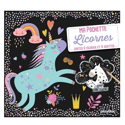 [5478739] Ma pochette licornes : cartes à colorier et à gratter