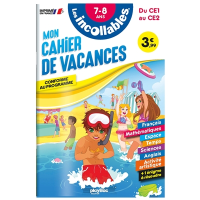 [2960689] CAHIERS DE VACANCES INCOLLABLES CE1 au CE2