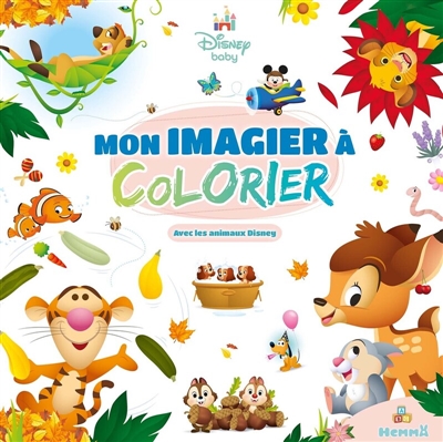 Disney Baby : Mon imagier à colorier : avec les animaux Disney