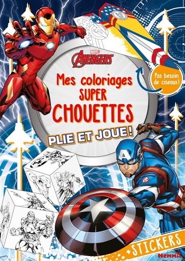 Marvel Avengers : Mes coloriages super chouettes : Plie et joue !
